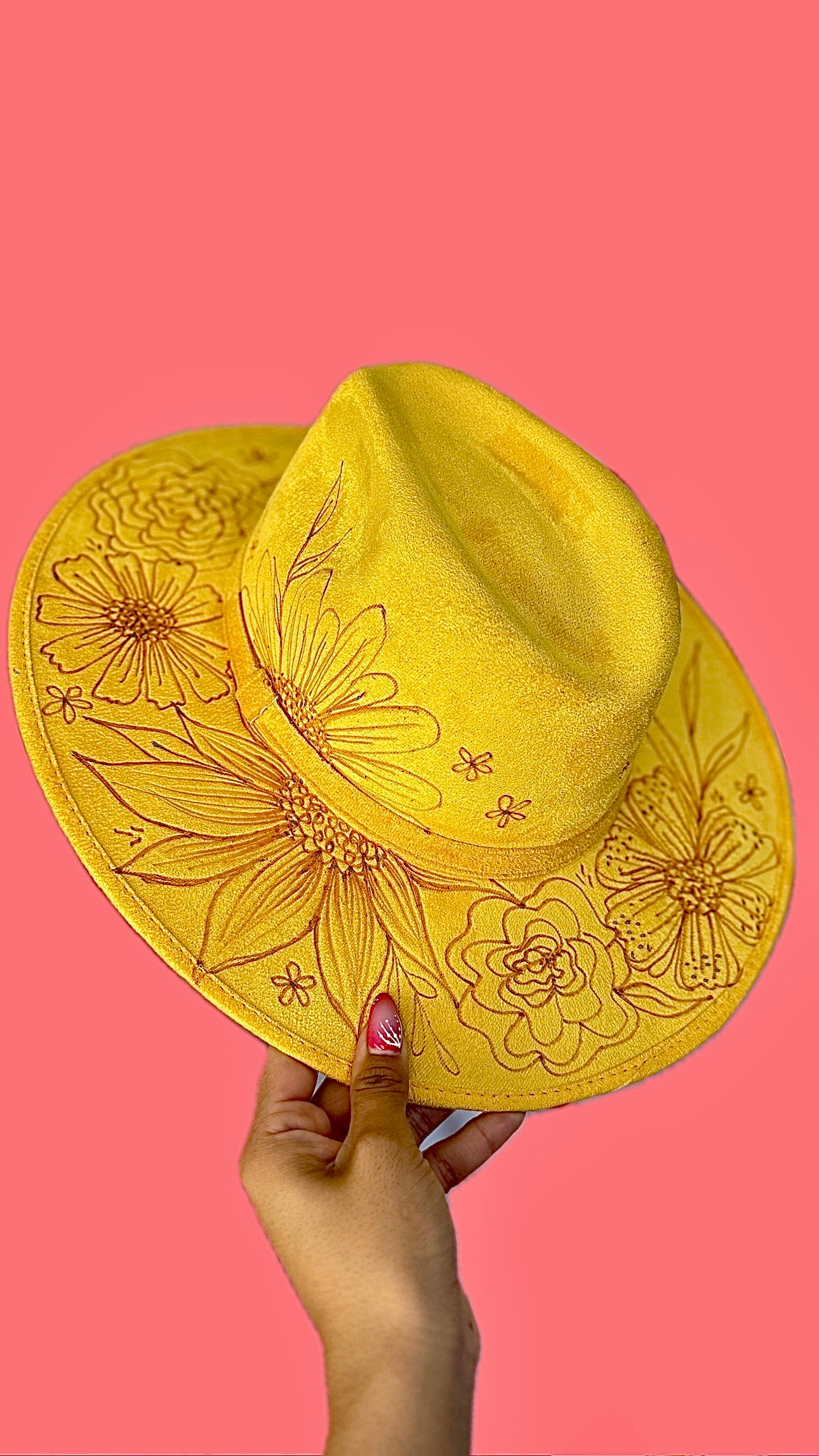 Simply Branded Large Yellow Fedora V Suede