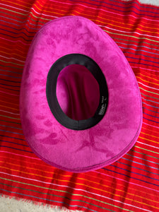 Large Pink Vegan Suede Cowgirl