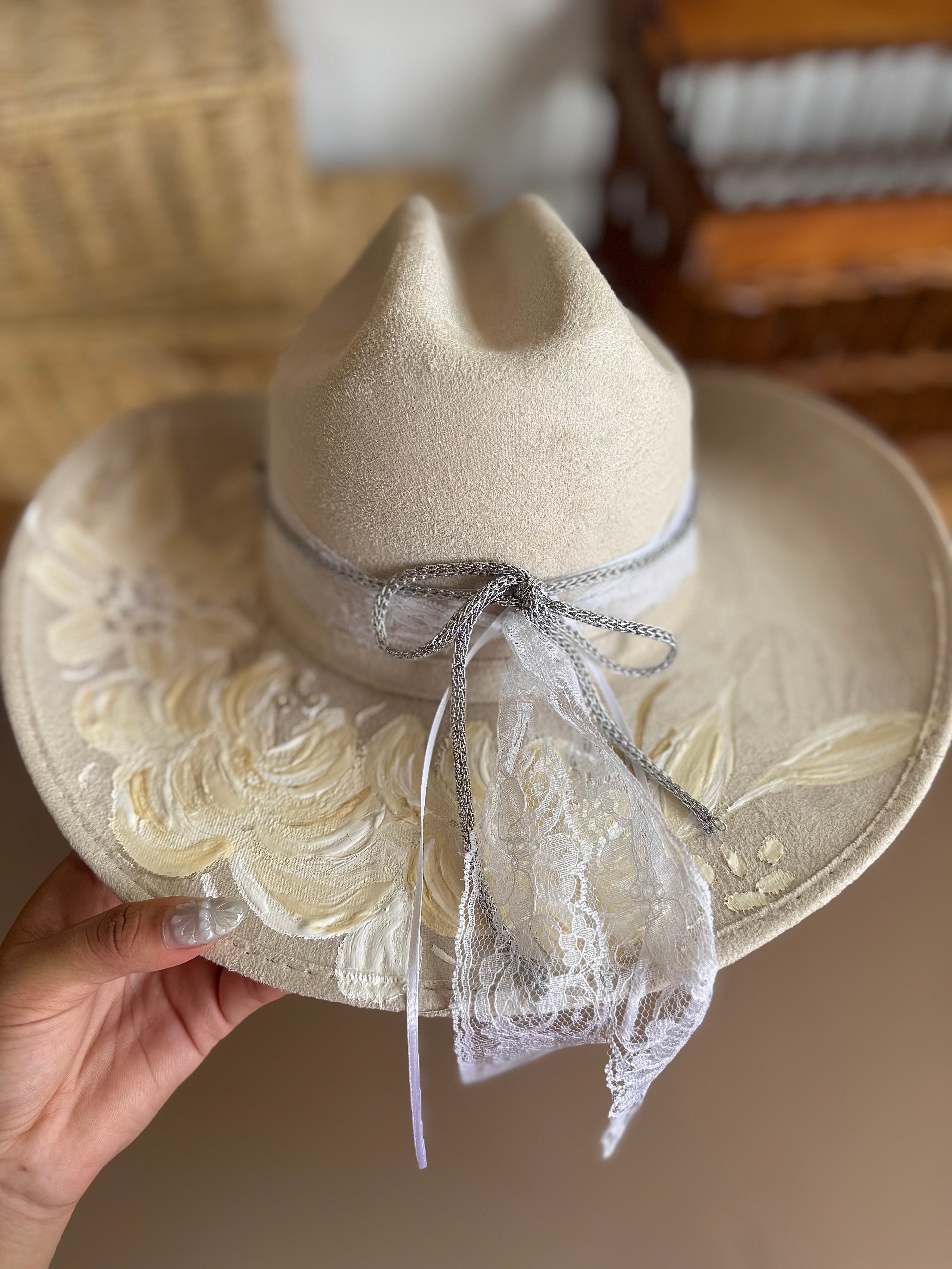 Large Vegan Suede Cowgirl Hat- Simply Bridal
