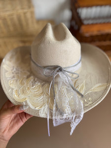 Large Vegan Suede Cowgirl Hat- Simply Bridal