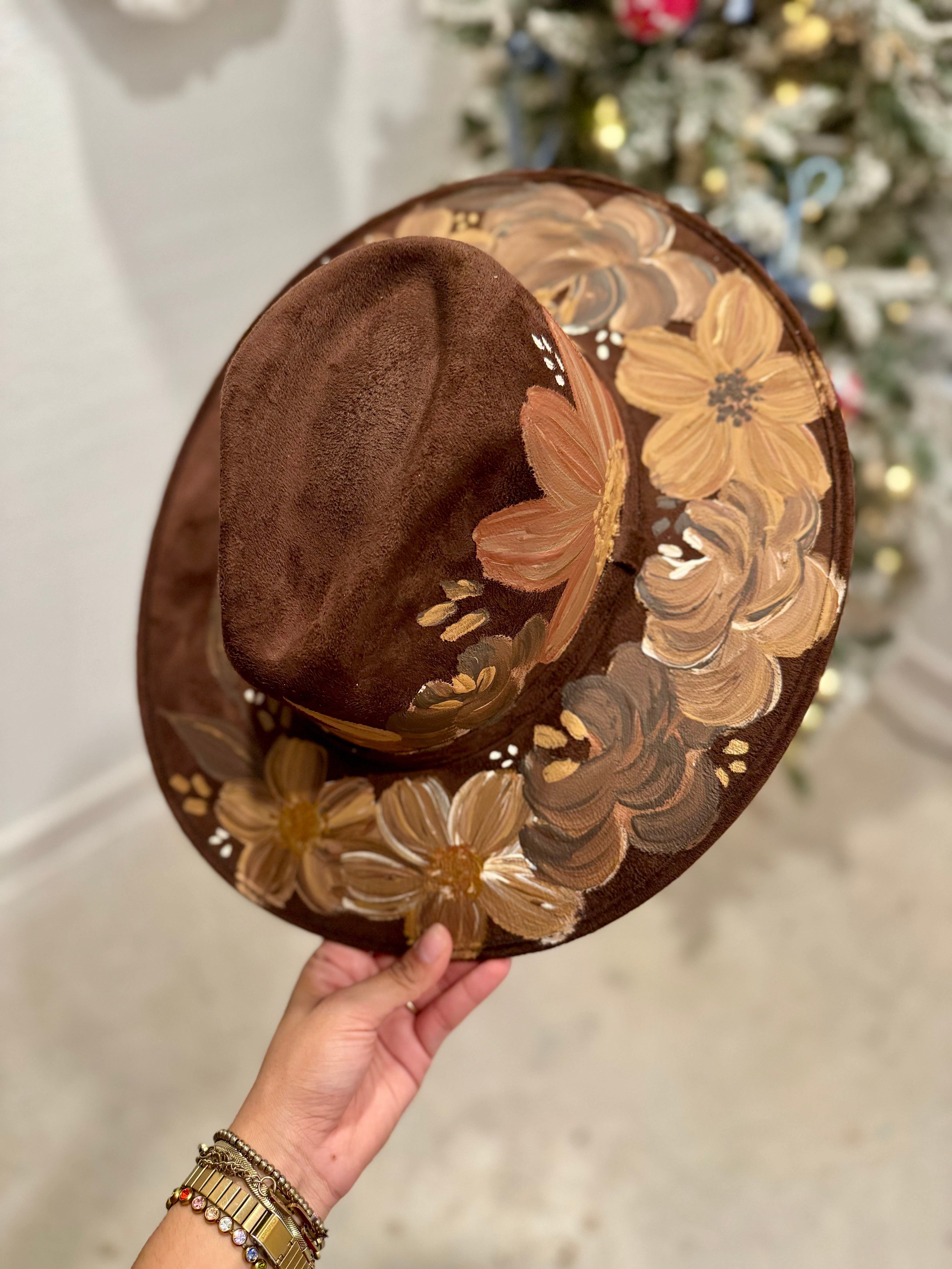 Large Cafecito Handpainted Fedora