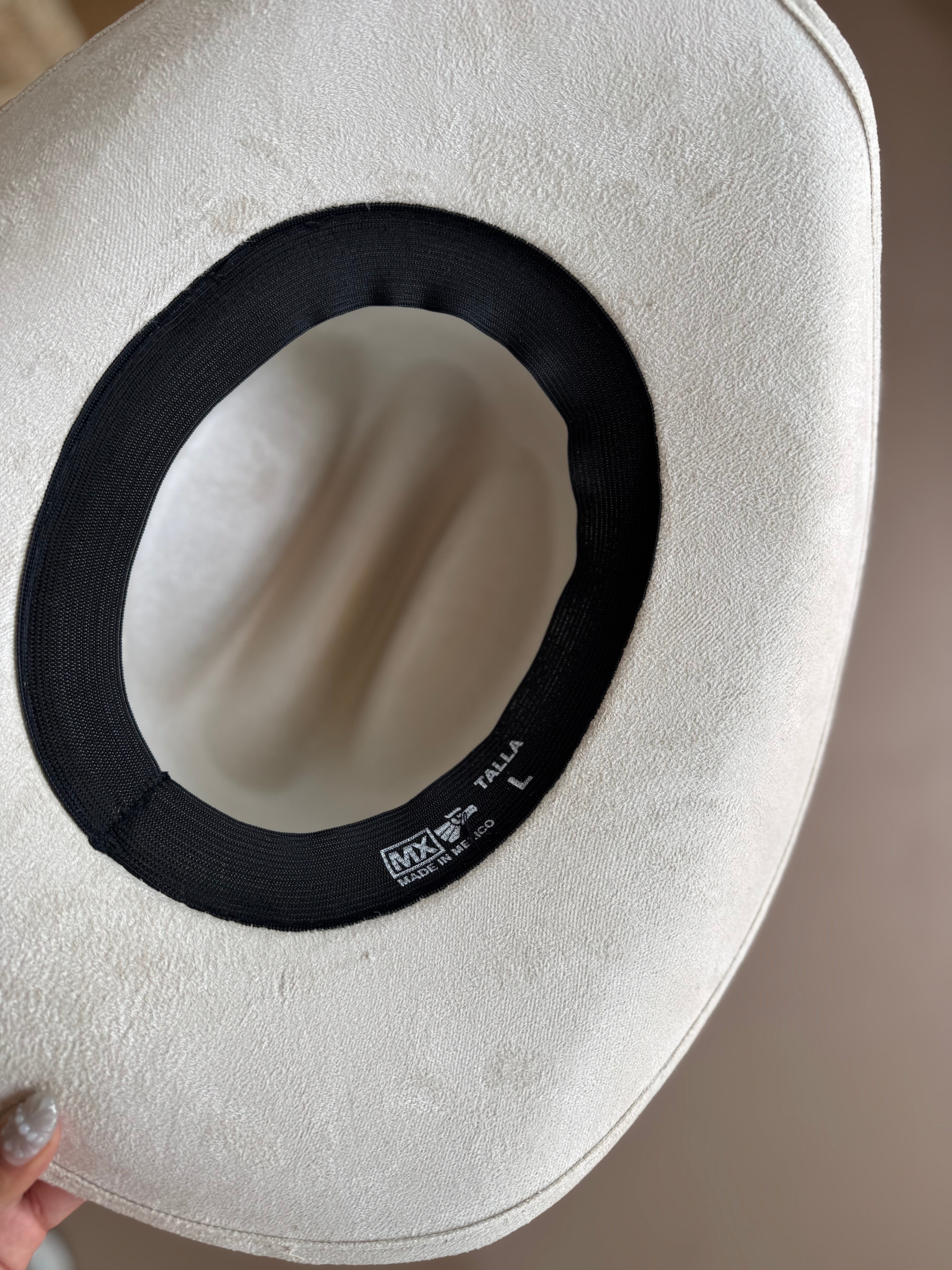 Large Vegan Suede Cowgirl Hat- Simply Bridal