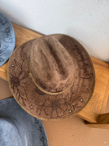 Large Vegan Suede Cowgirl Hat- Gods Favorite