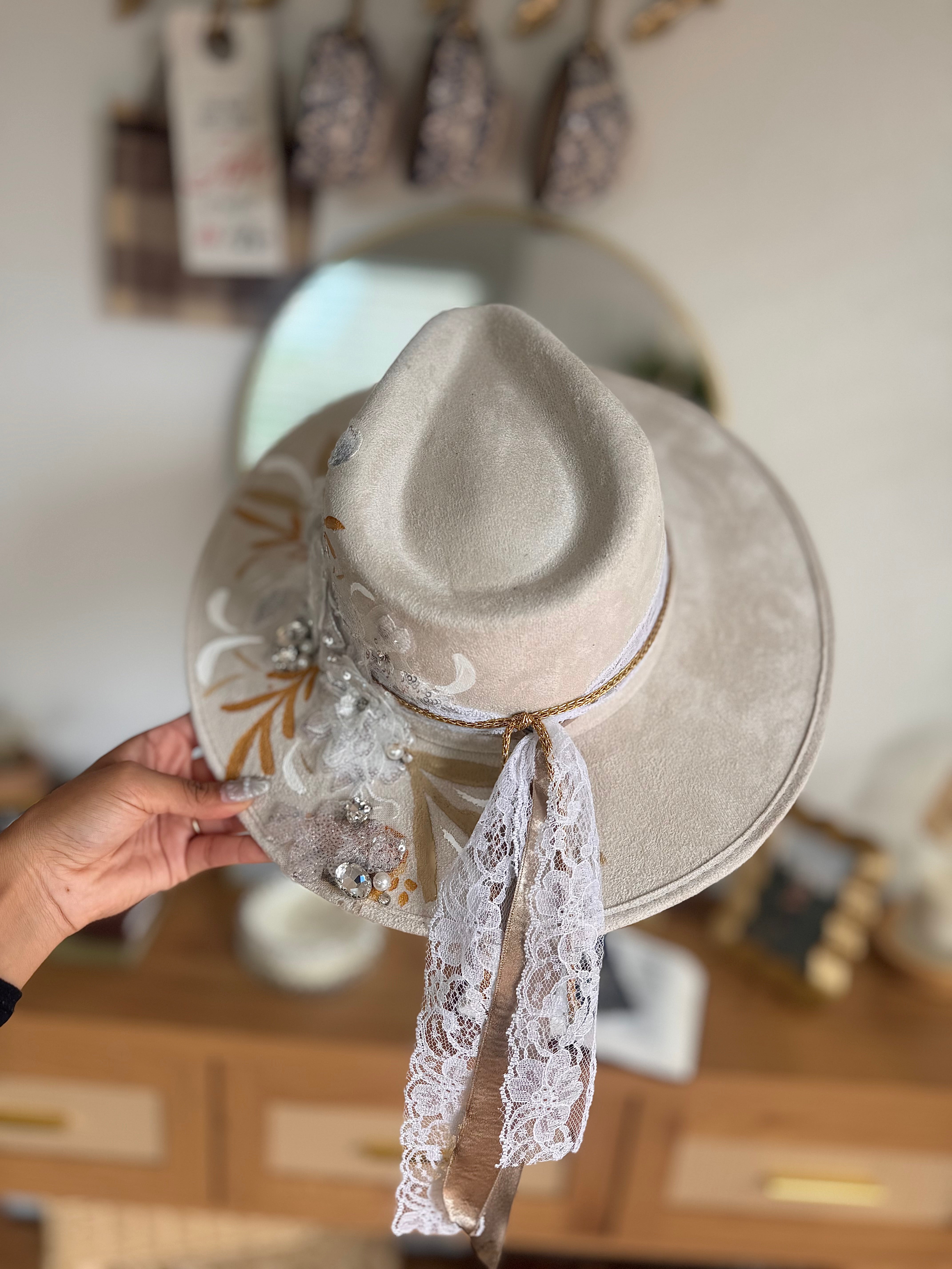 Medium Vegan Suede Fedora Hat- Simply Bridal