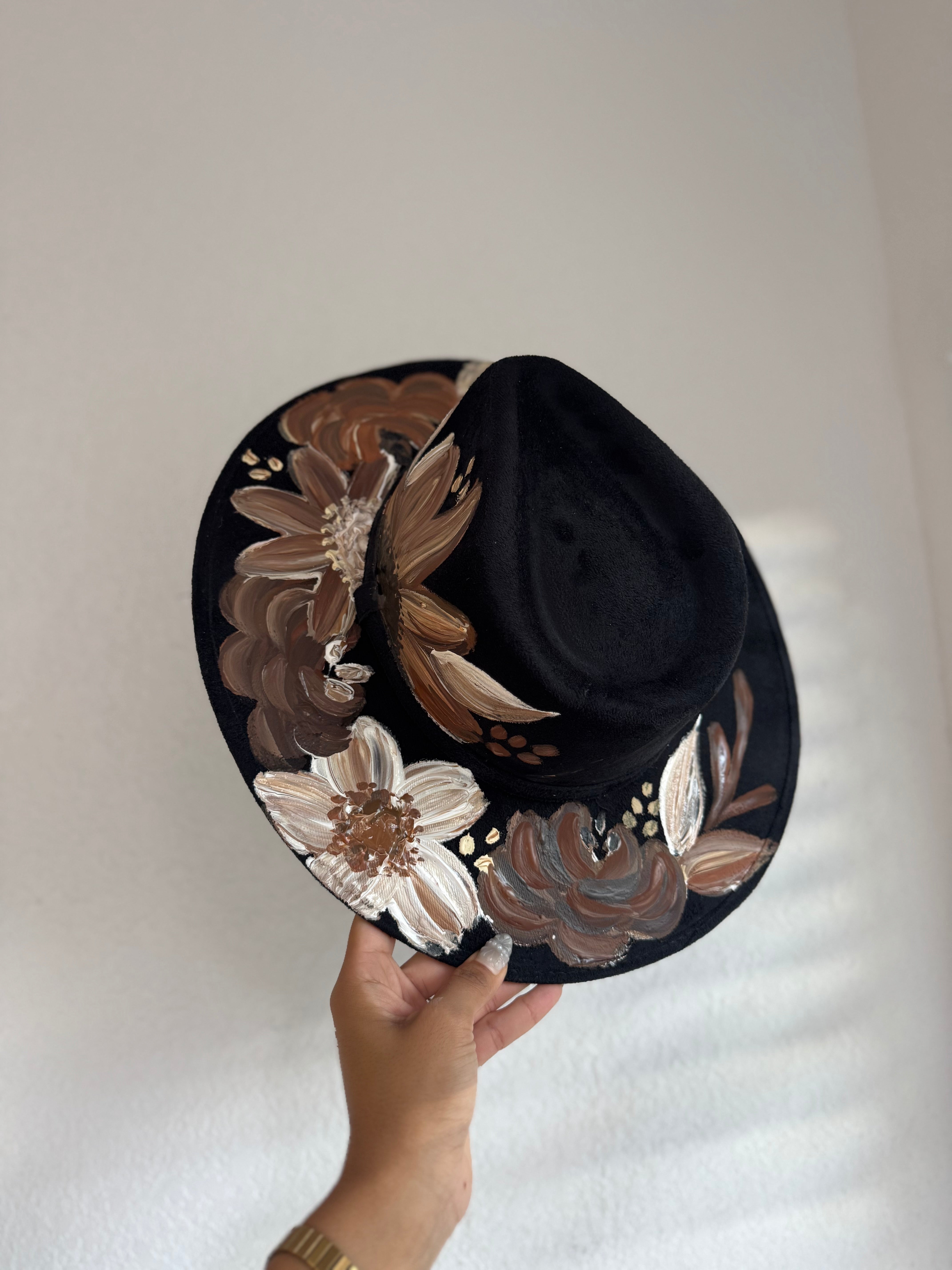 Black Cafecito Vegan Suede Fedora Hat Medium