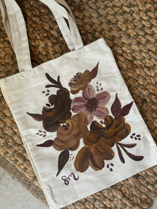 Cafecito Florals Painted Tote Bag