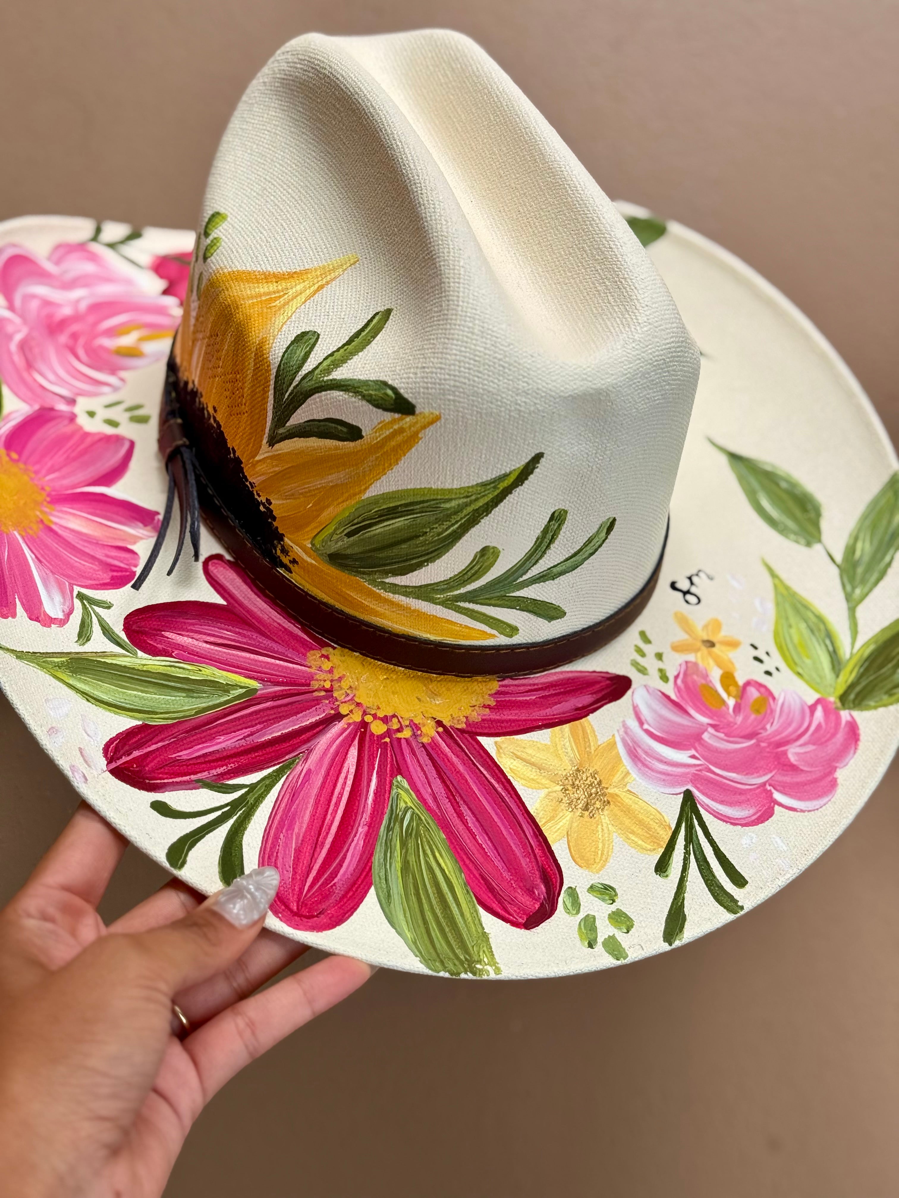 Medium Rounded Sunflower Straw Cowgirl Hat
