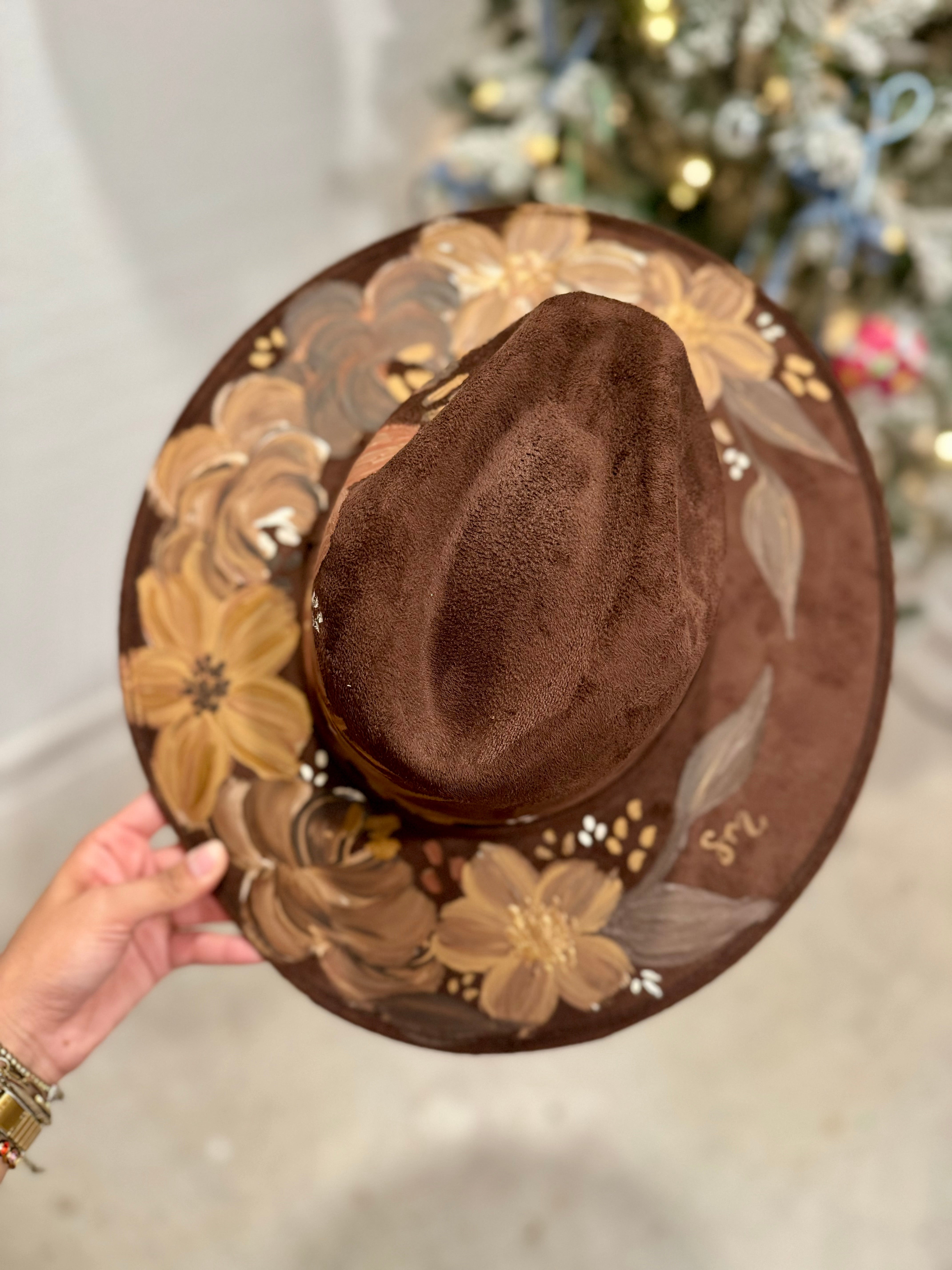 Large Cafecito Handpainted Fedora