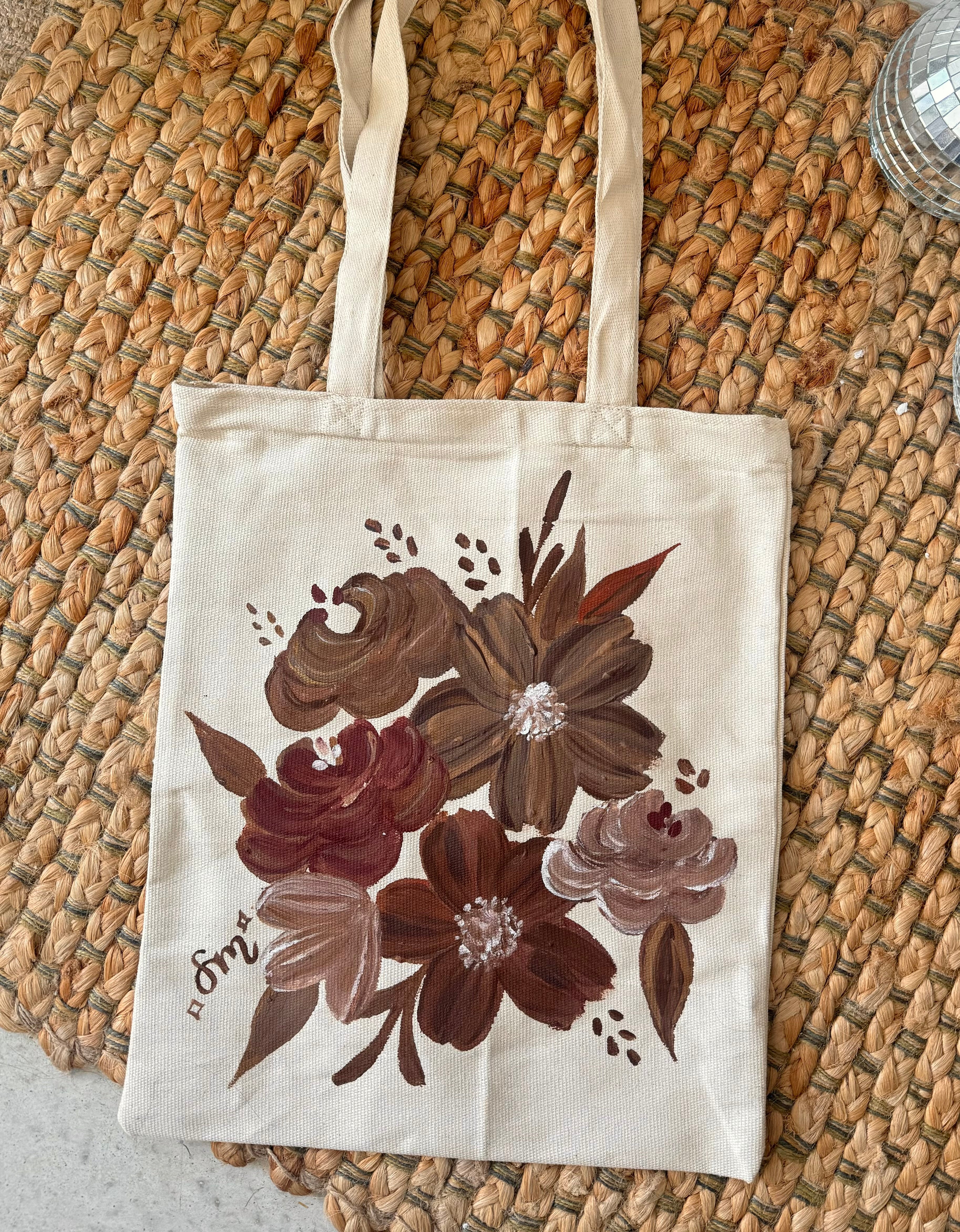 Cafecito Florals Painted Tote Bag