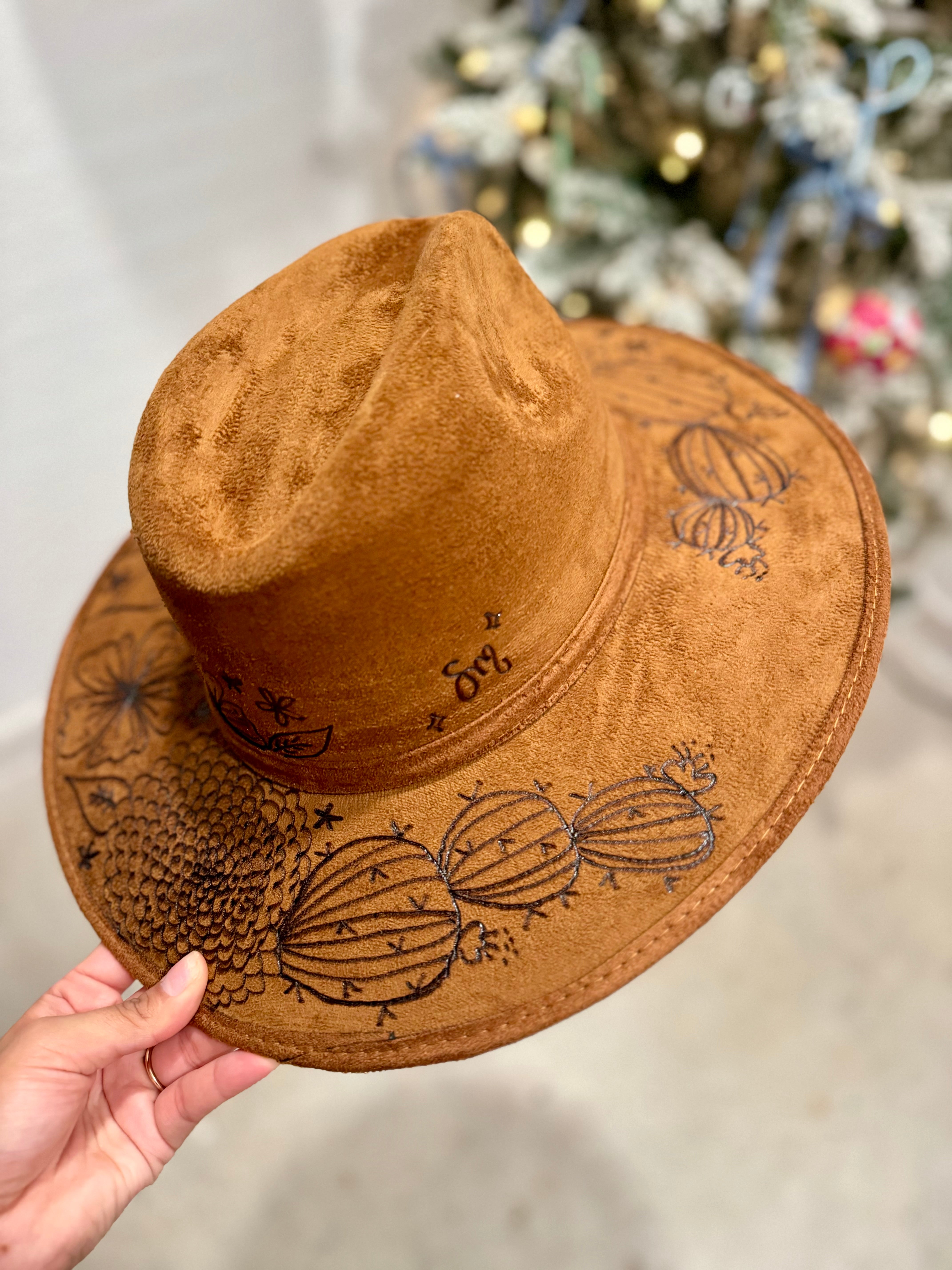 Large Simply Branded  Hand Burned  Fedora