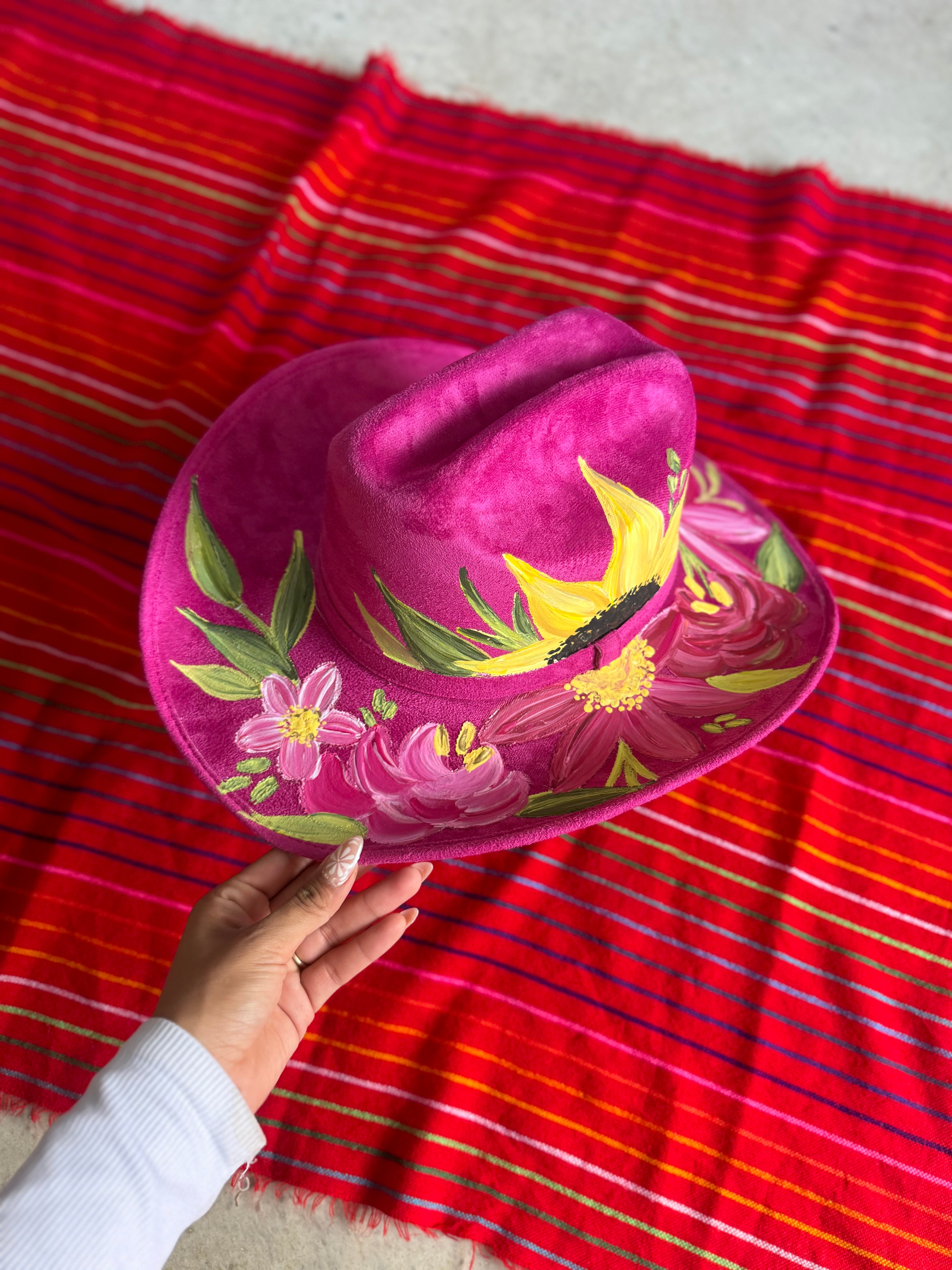Large Pink Vegan Suede Cowgirl