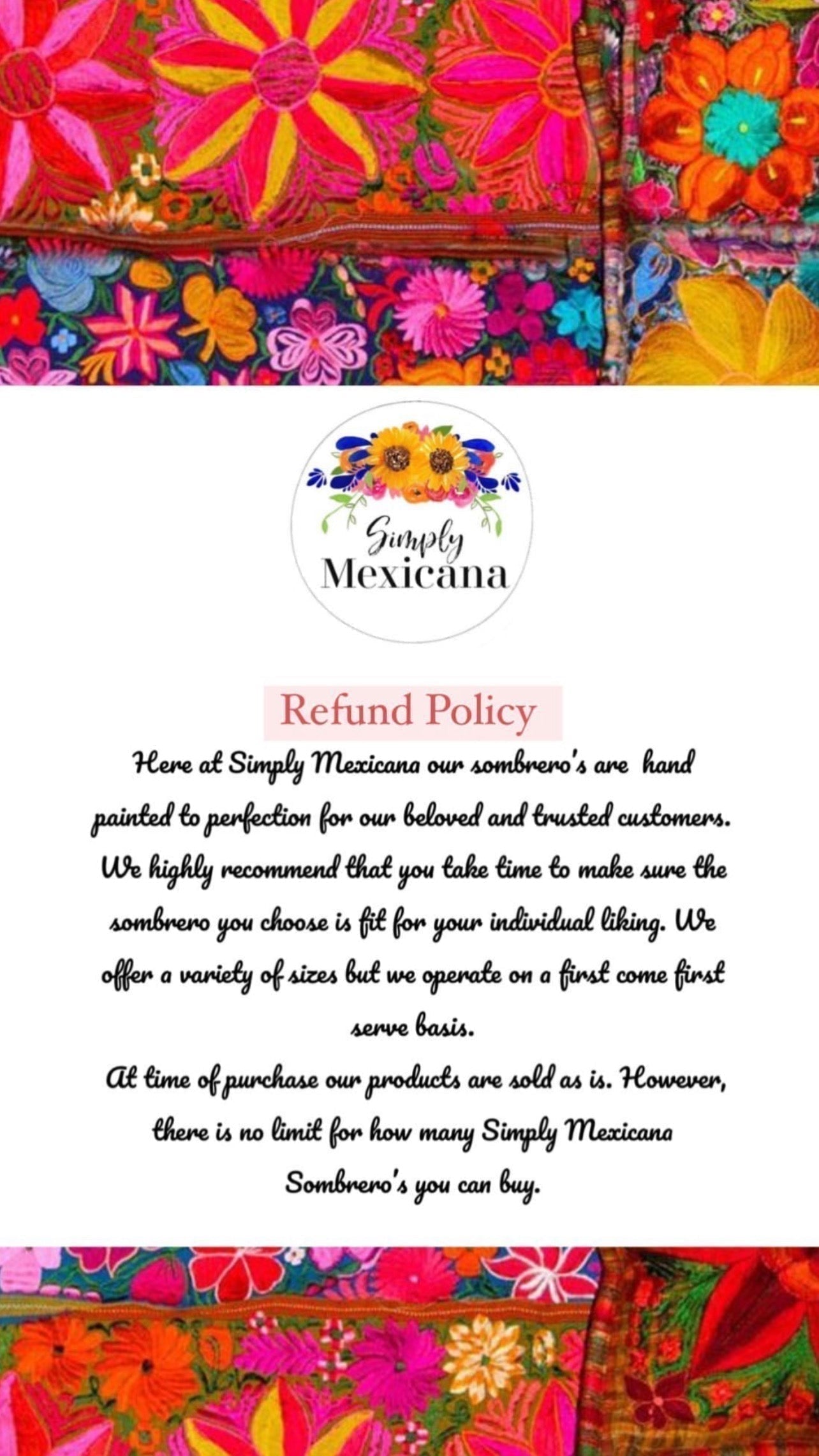 Mexicana Médium Suede Hand Painted Hat