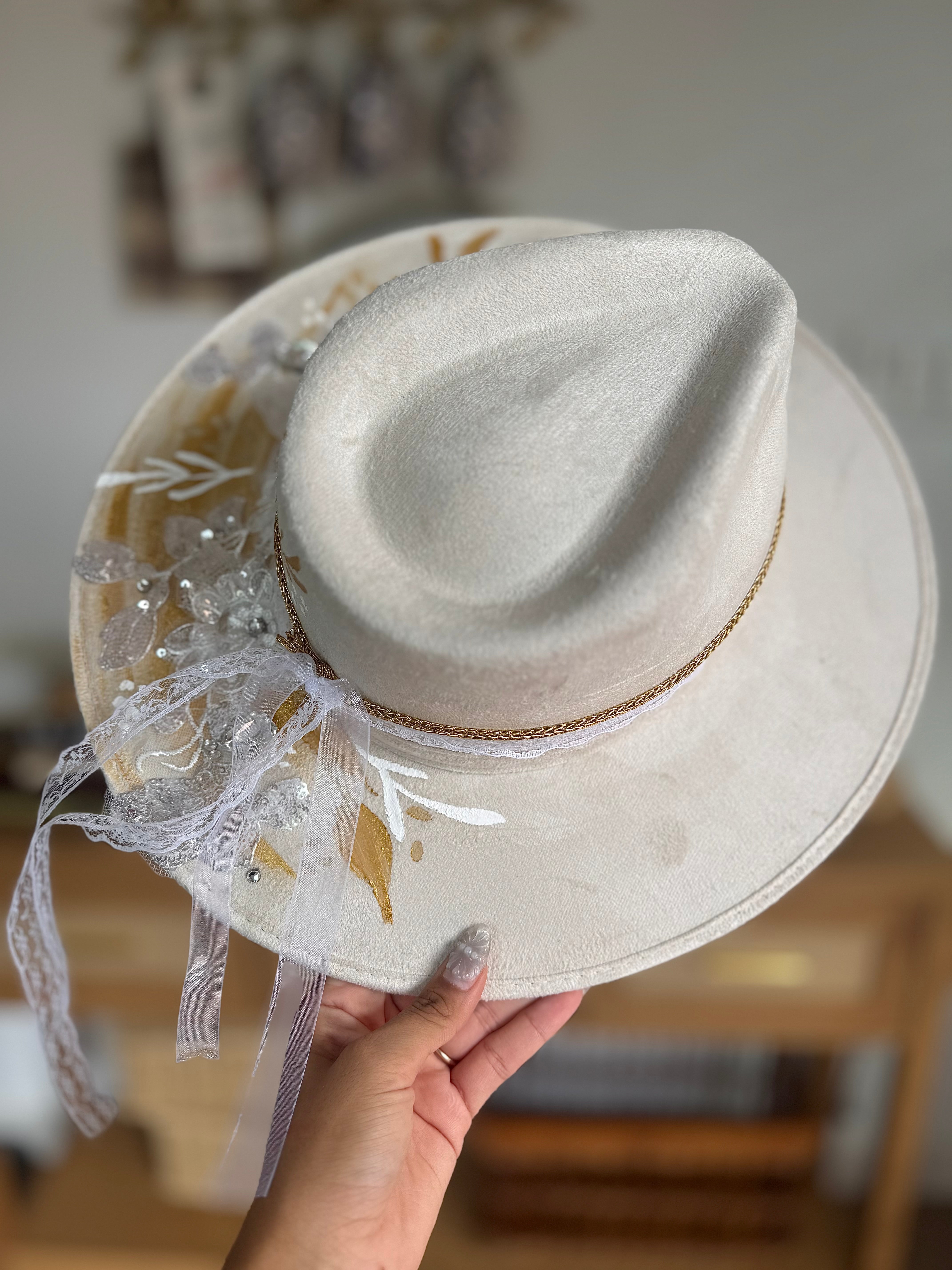 Medium Vegan Suede Fedora Hat- Simply Bridal