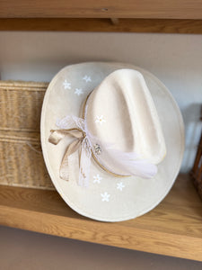 Large Vegan Suede Cowgirl Hat- Simply Bridal