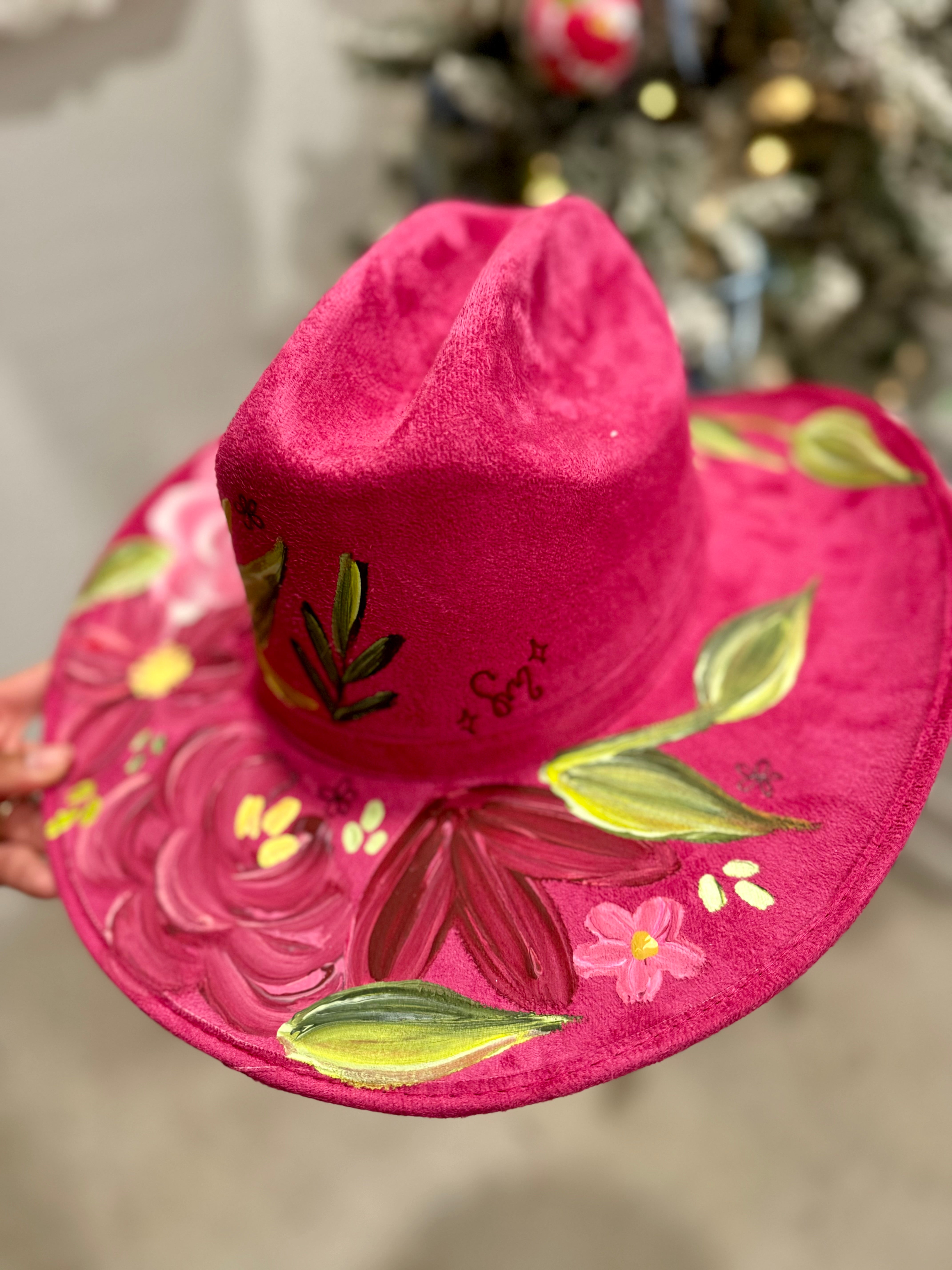 Pink Medium  Handpainted  Tejana