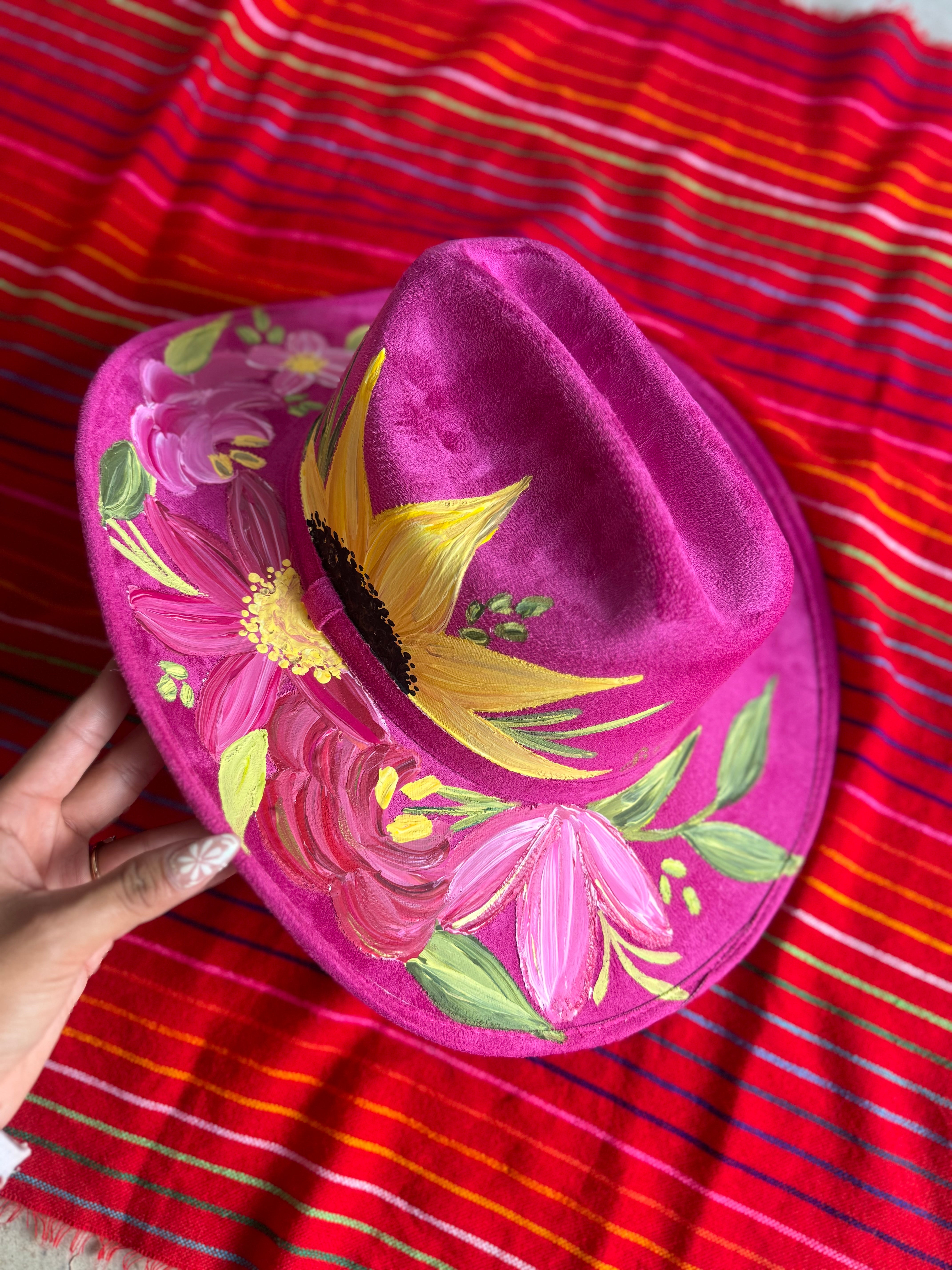 Large Pink Vegan Suede Cowgirl