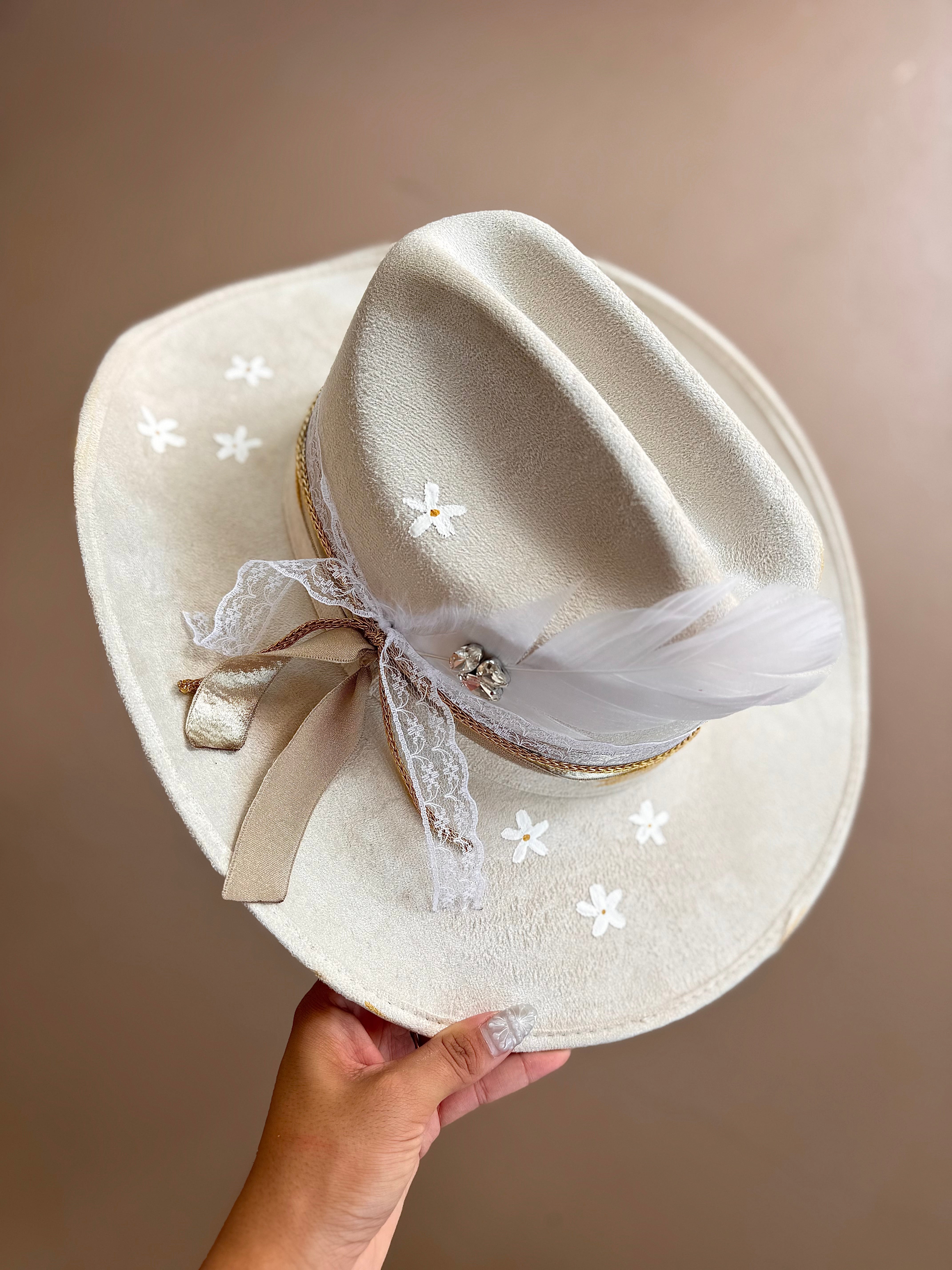 Large Vegan Suede Cowgirl Hat- Simply Bridal
