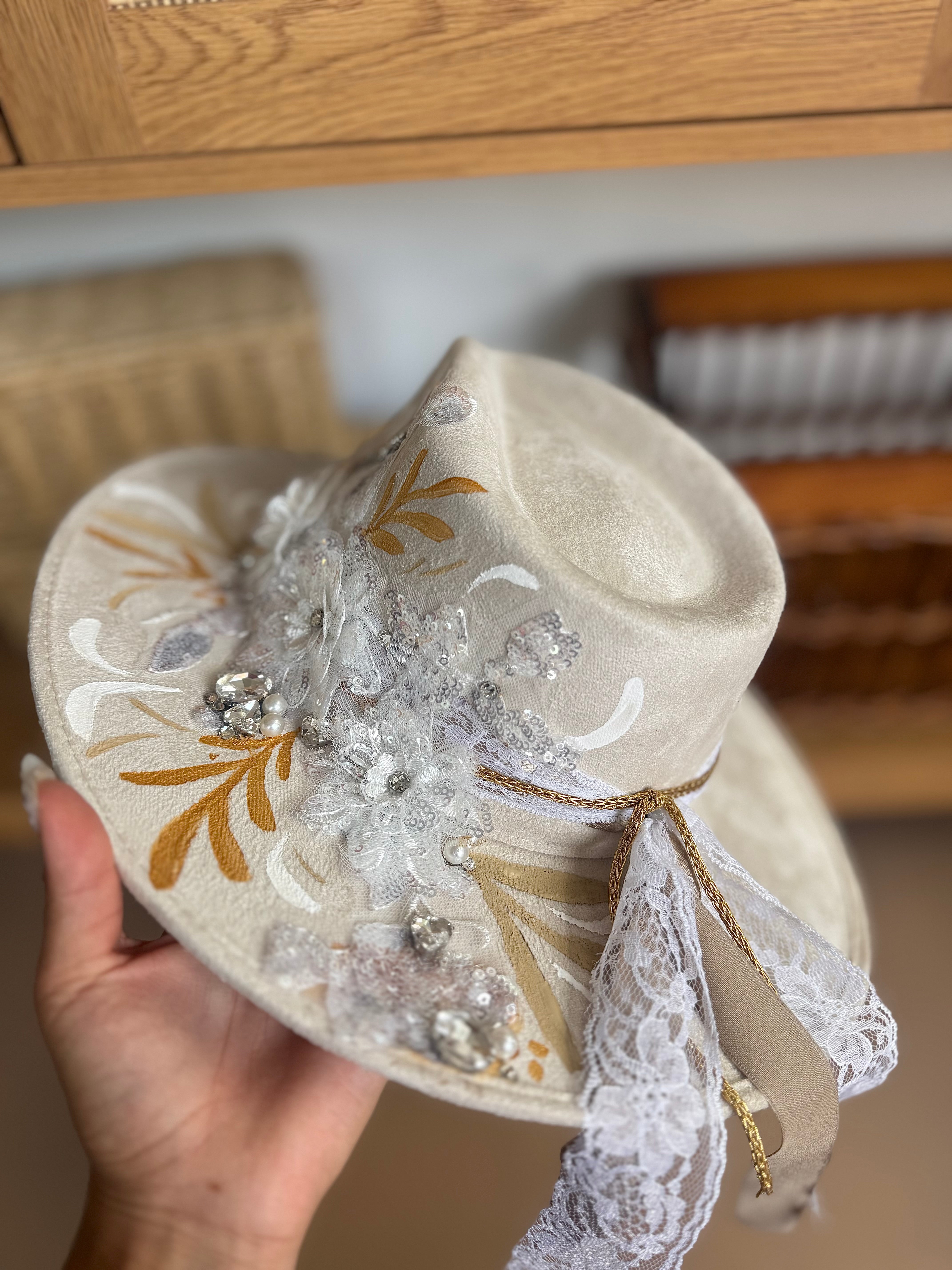 Medium Vegan Suede Fedora Hat- Simply Bridal