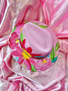 Large Pink Straw Hat