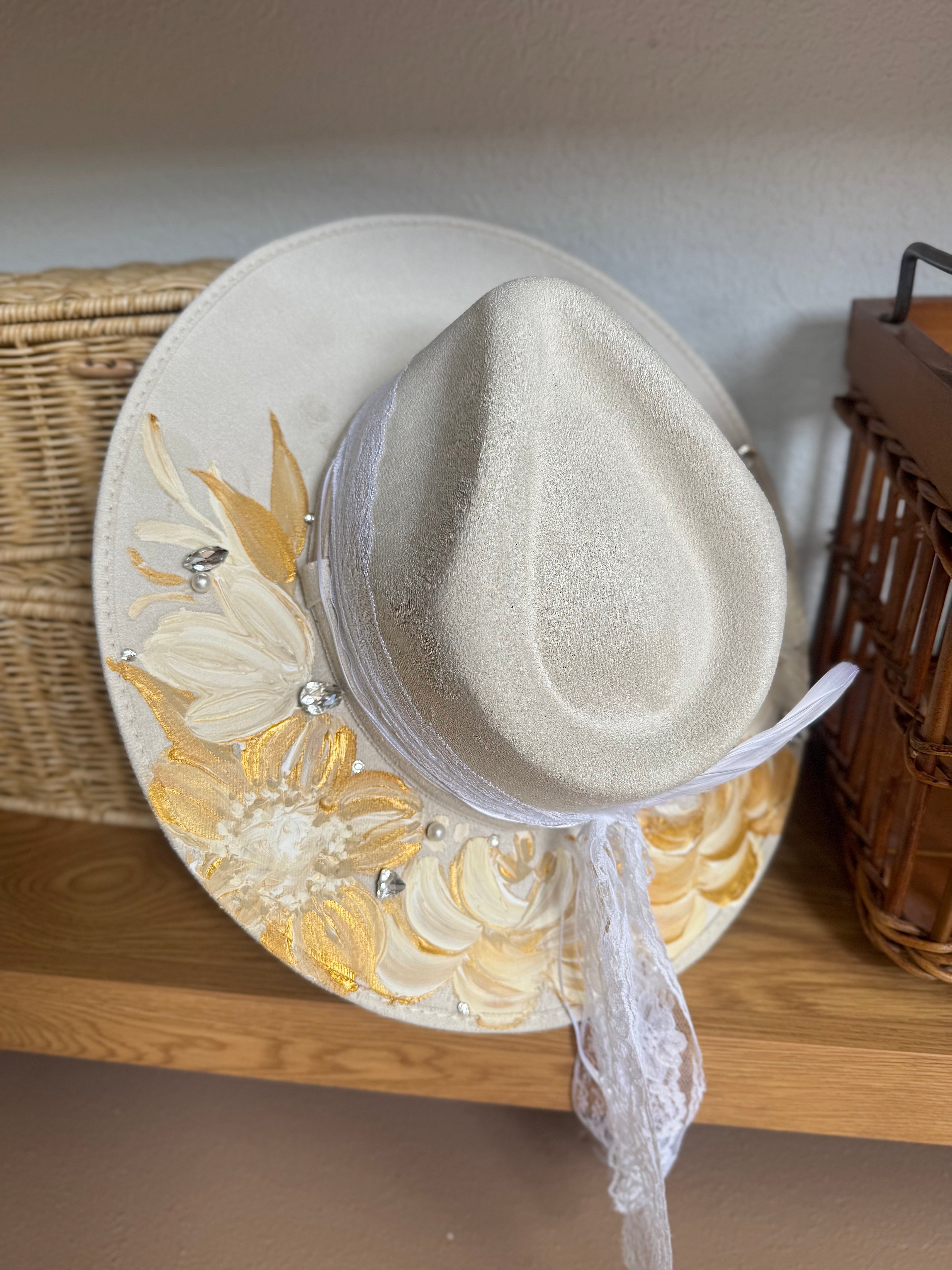 Medium Vegan Suede Fedora Hat- Simply Bridal