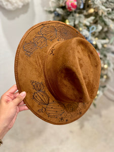 Large Simply Branded  Hand Burned  Fedora