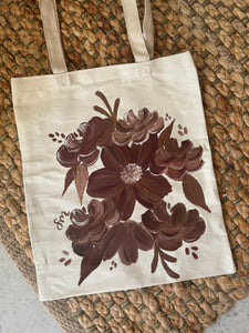 Cafecito Florals Painted Tote Bag