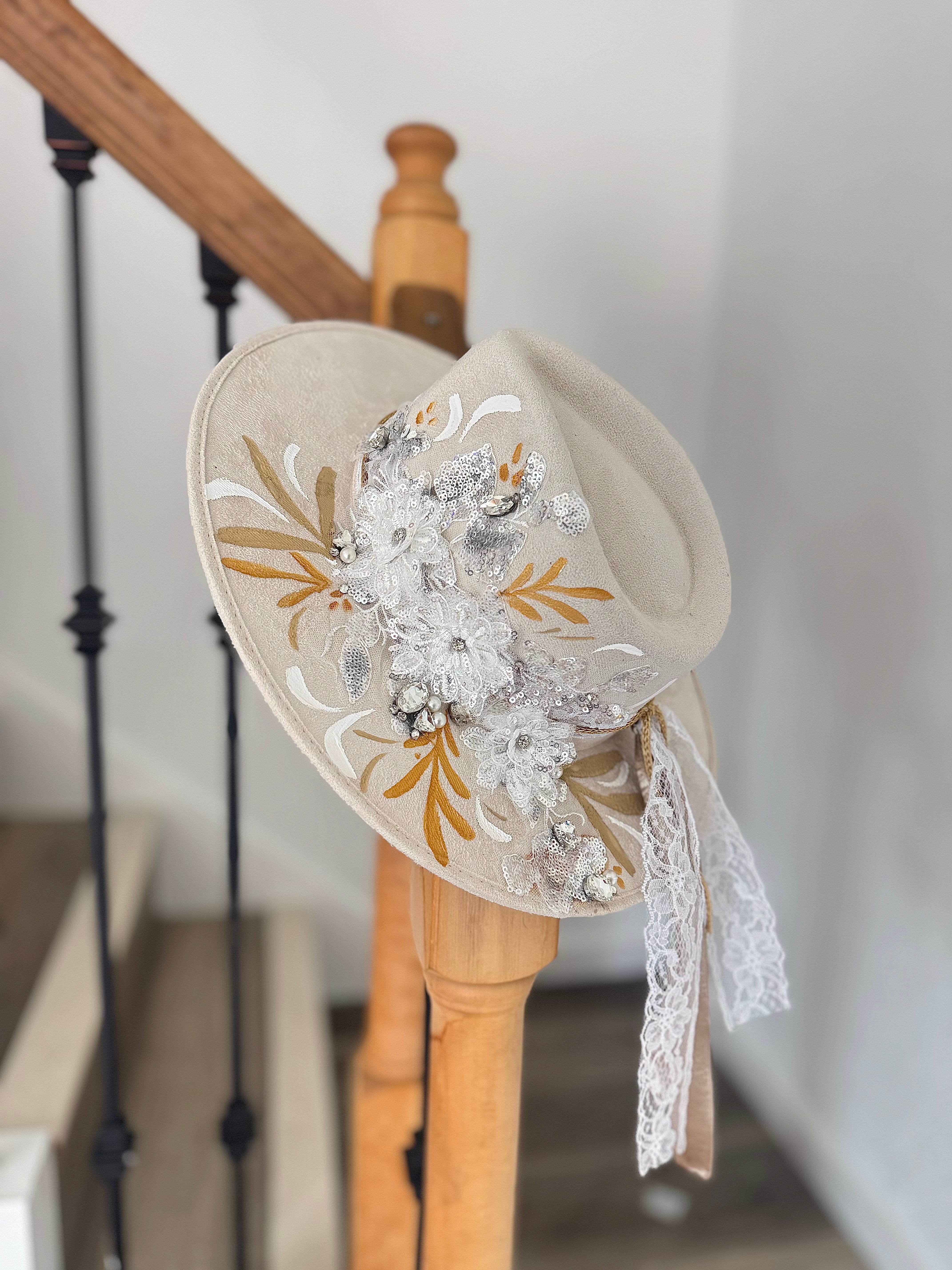 Medium Vegan Suede Fedora Hat- Simply Bridal