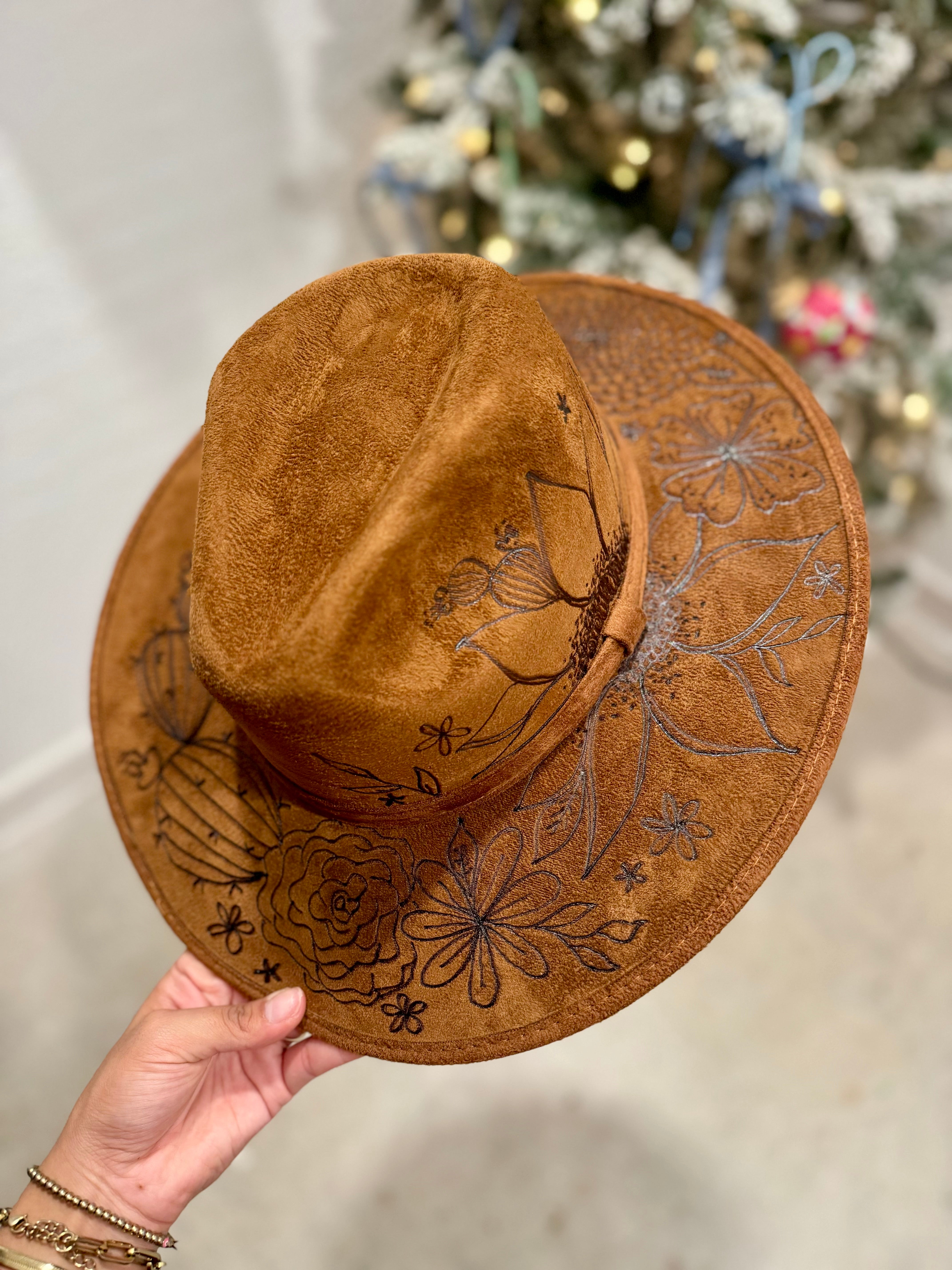 Large Simply Branded  Hand Burned  Fedora