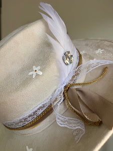 Large Vegan Suede Cowgirl Hat- Simply Bridal