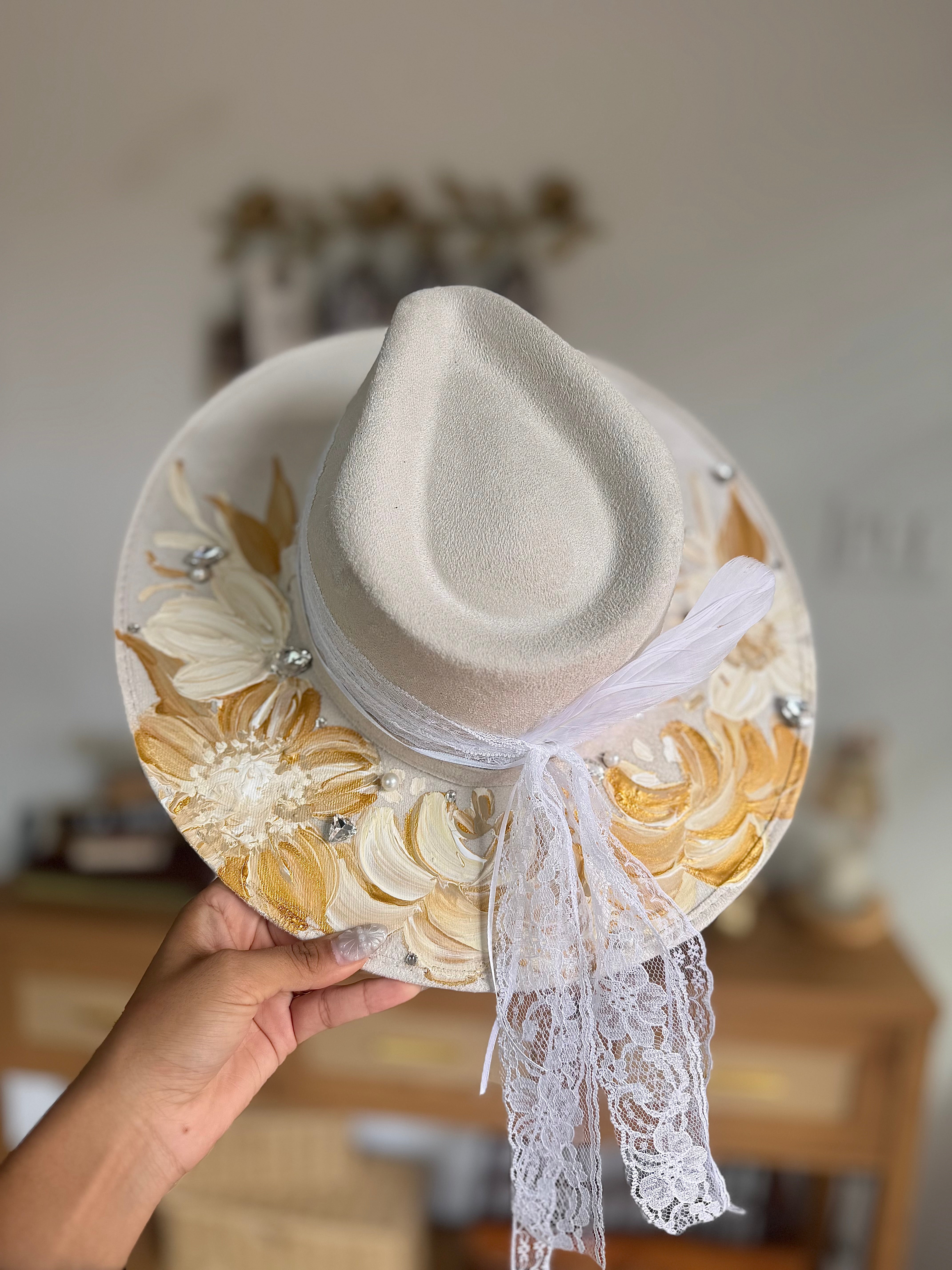 Medium Vegan Suede Fedora Hat- Simply Bridal