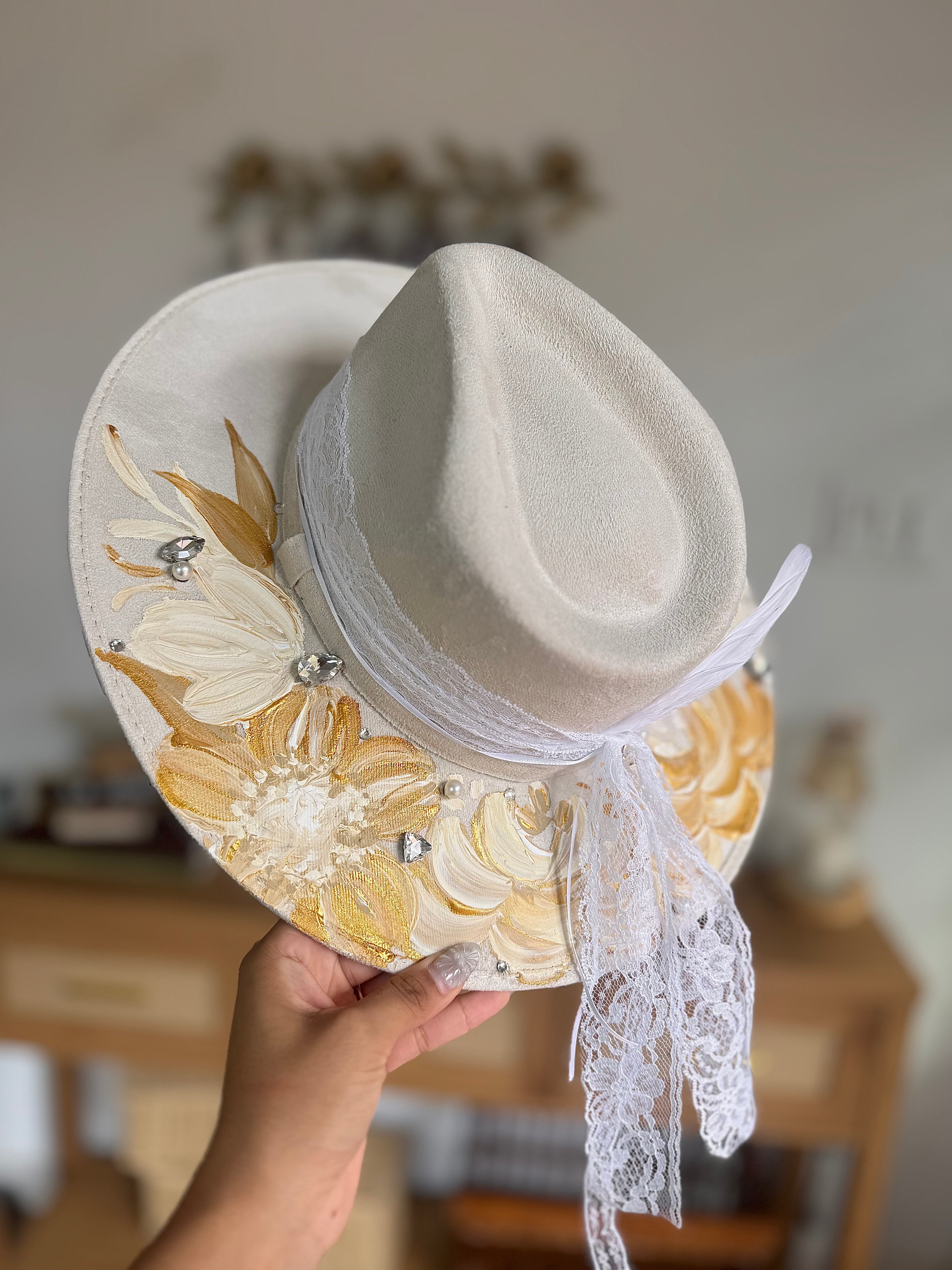 Medium Vegan Suede Fedora Hat- Simply Bridal
