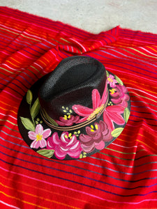 Medium Black Spring Straw Hat