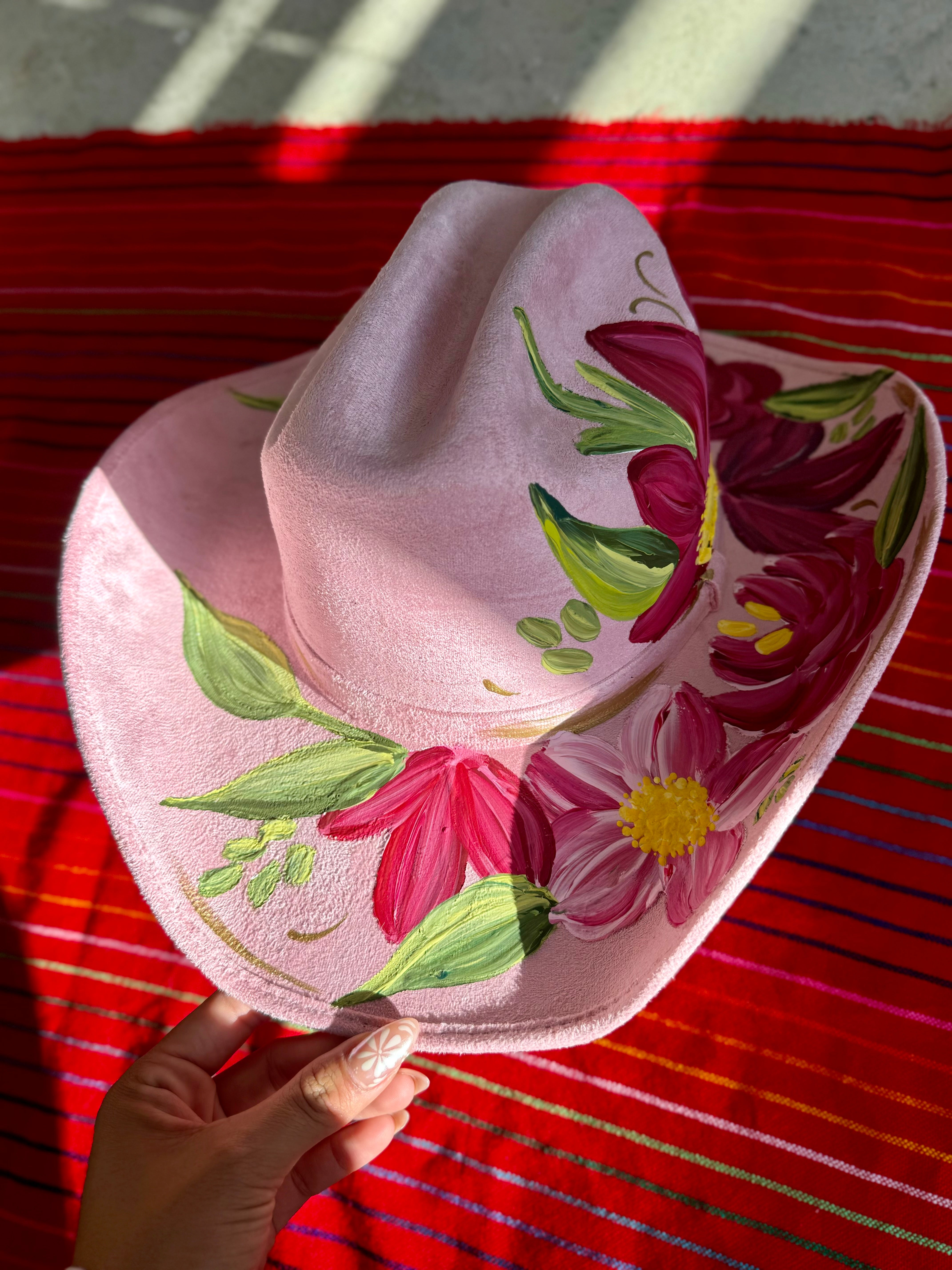 Large Pink Vegan Suede Cowgirl
