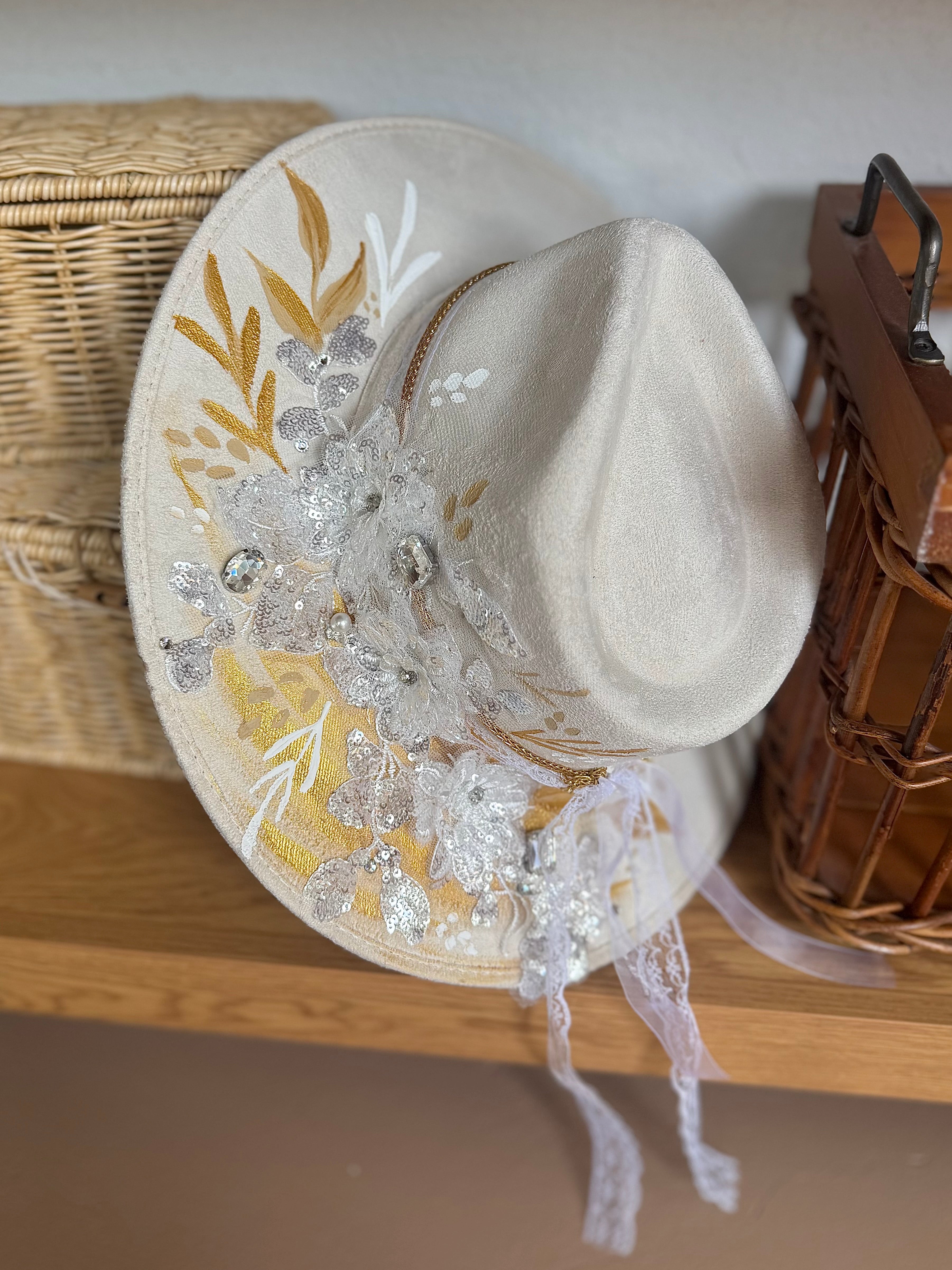 Medium Vegan Suede Fedora Hat- Simply Bridal