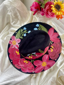 Médium Suede:  Hand Painted Hat