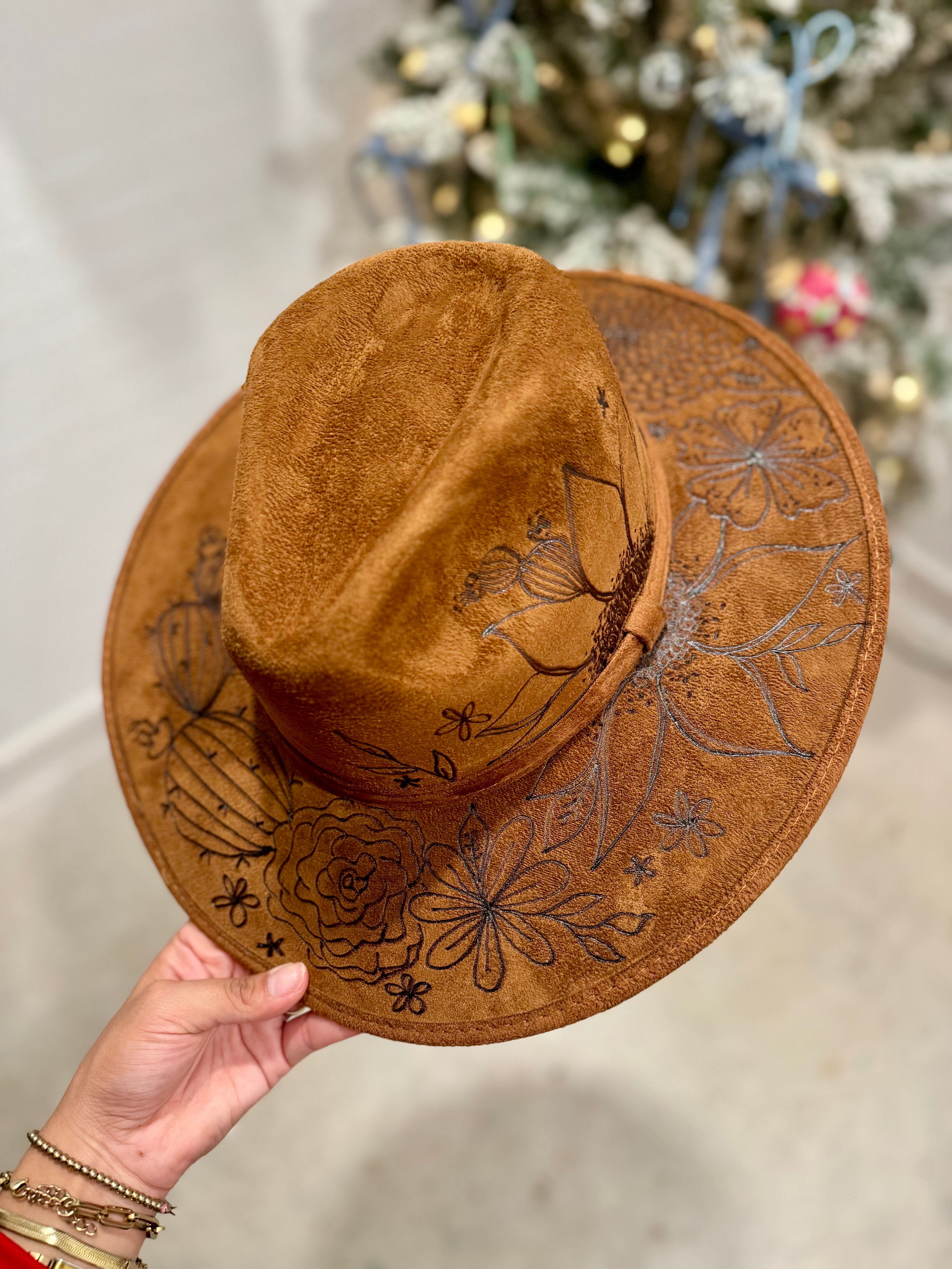 Large Simply Branded  Hand Burned  Fedora