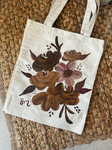 Cafecito Florals Painted Tote Bag