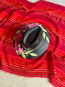 Medium Black Spring Straw Hat