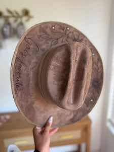 Large Vegan Suede Cowgirl Hat- Gods Favorite