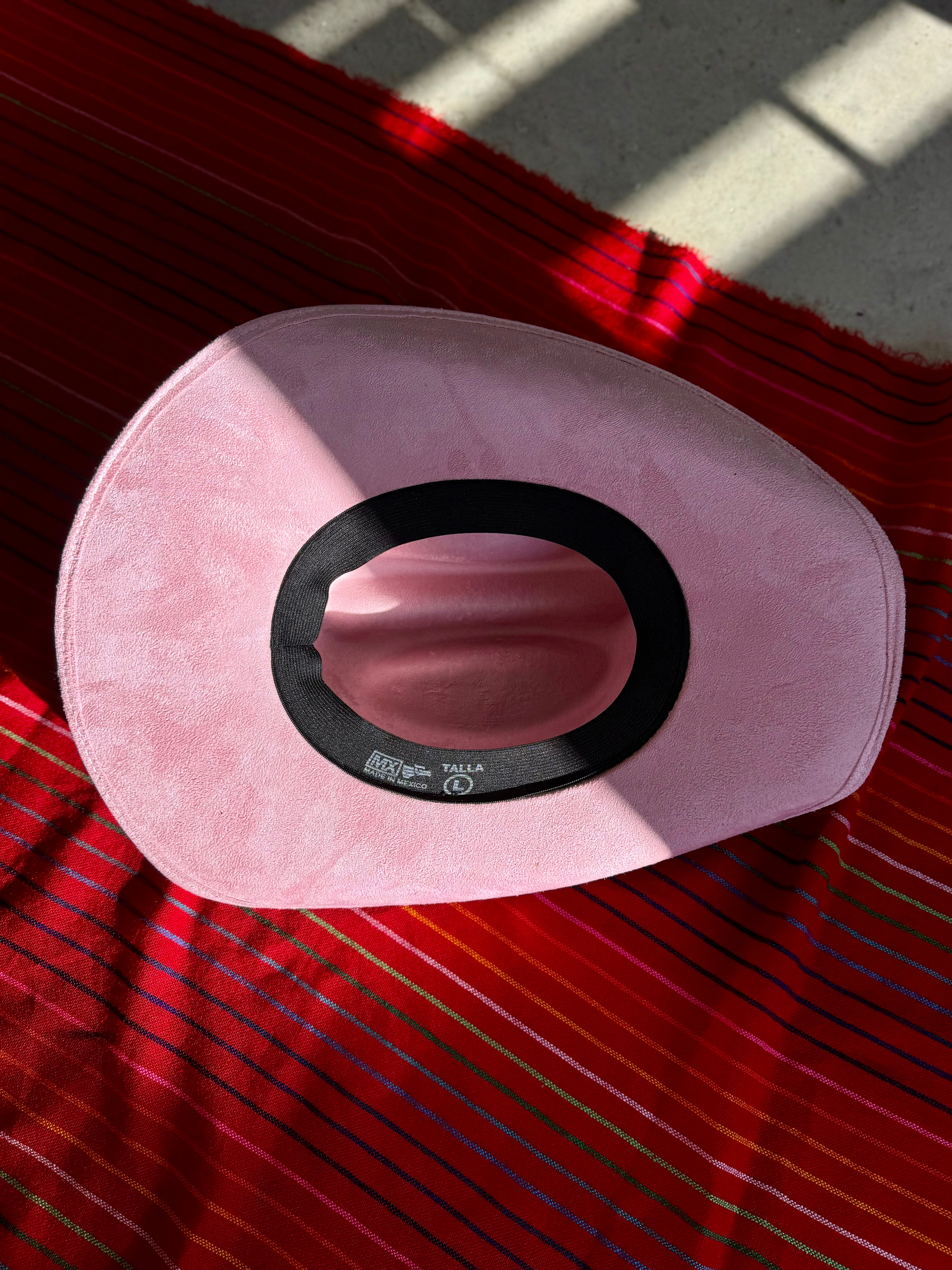 Large Pink Vegan Suede Cowgirl